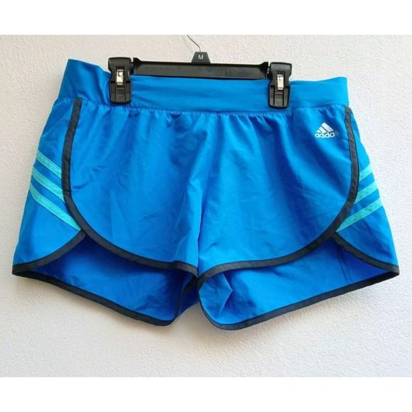 Adidas Workout Shorts Women's Blue Climalite Athletic Running Gym Size Medium - Picture 1 of 7